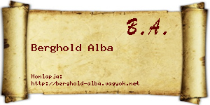 Berghold Alba névjegykártya